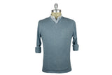 RELWEN-Plaited V-Neck Sweater (Light Blue Heather)