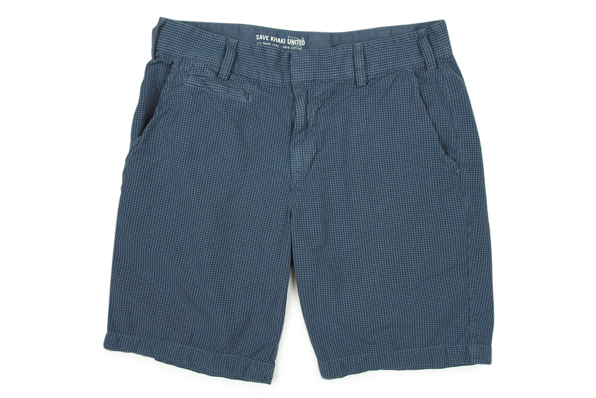 SAVE KHAKI-Gingham Bermuda Shorts (Good Blue) SAVE KHAKI-Gingham Bermuda Shorts (Good Blue)