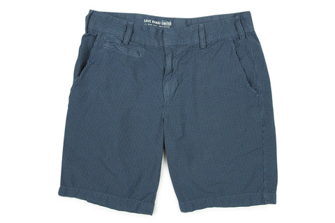 SAVE KHAKI-Gingham Bermuda Shorts (Good Blue)