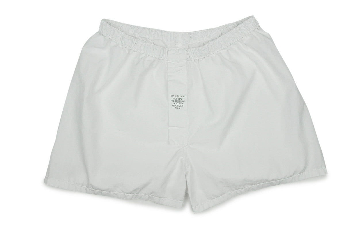 SAVE KHAKI-Woven Boxer Shorts (White) SAVE KHAKI-Woven Boxer Shorts (White)