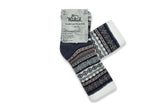 WOOLRICH HOME-Double Layer Aloe Sock (Wine/Indigo/White Fairisle)