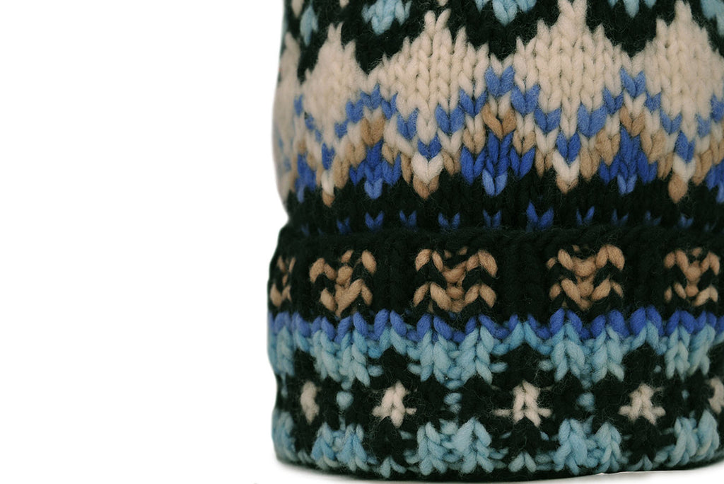 CHAMULA-Double Knit Cap (Navy Heather Fairisle) CHAMULA-Double Knit Cap (Navy Heather Fairisle)