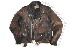 Vintage Schott Biker Jacket (Brown Leather)