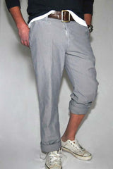 Save Khaki Novelty Stripe Pant Grey Micro Stripe