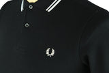 FRED PERRY-M3600 Twin Tipped Polo (Black/Porcelain)
