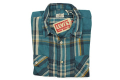 LEVI'S VINTAGE CLOTHING (LVC)-1950's Shorthorn Shirt (Petrol Check)