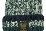 Skeve-Mix Color Line Knit Cap (Dark Green)