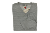 RELWEN-Plaited V-Neck Sweater (Grey Heather)