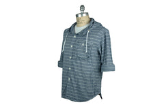 SAVE KHAKI-Chambray Hooded Shirt Jacket (Sky Blue)