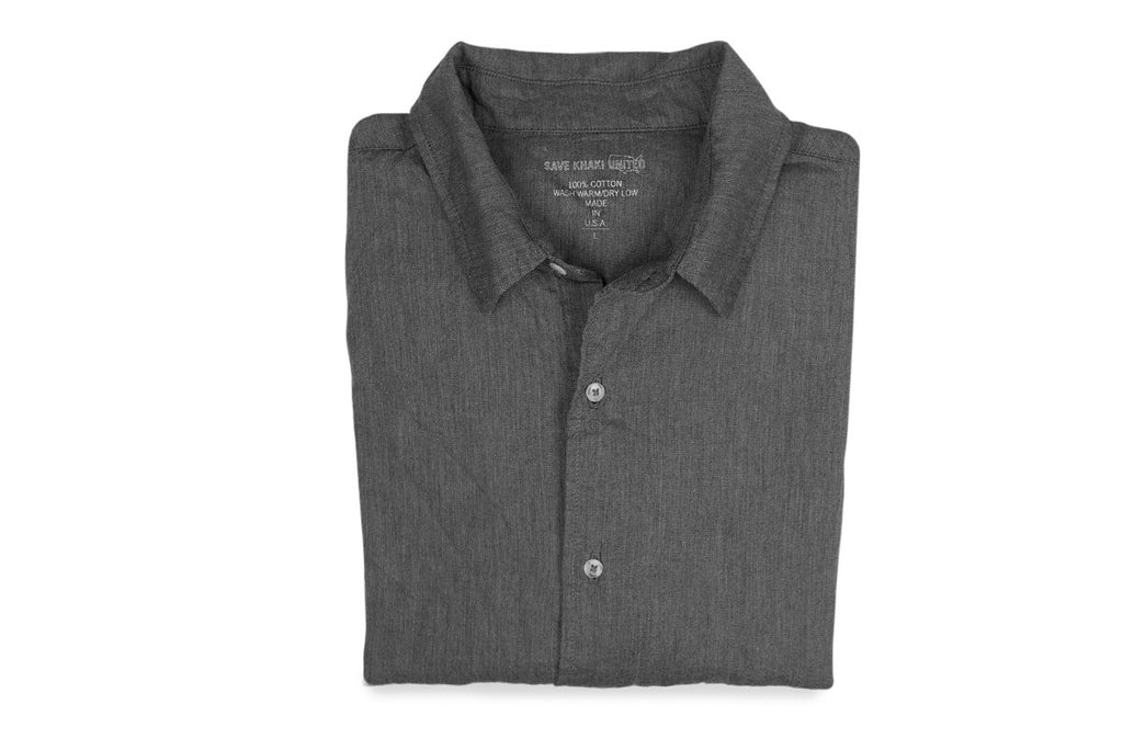 SAVE KHAKI-Washed Oxford Simple Shirt (Metal)
