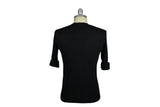 V: : Room-L/S Cashmere Soft Jersey Knit (Black Melange)