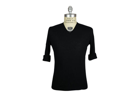 V: : Room-L/S Cashmere Soft Jersey Knit (Black Melange)