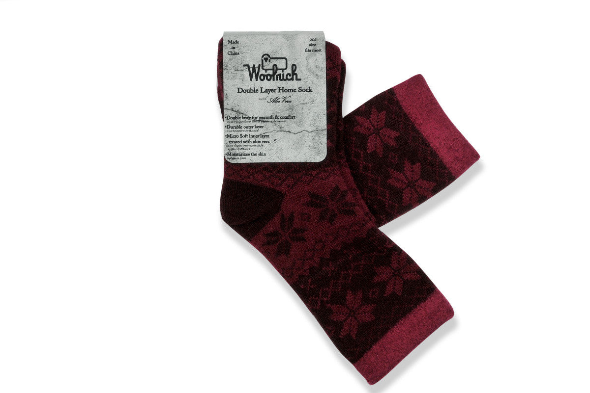 WOOLRICH HOME-Double Layer Aloe Sock (Wildberry Snowflake)