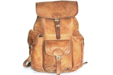 Vintage Leather Backpack (Natural)