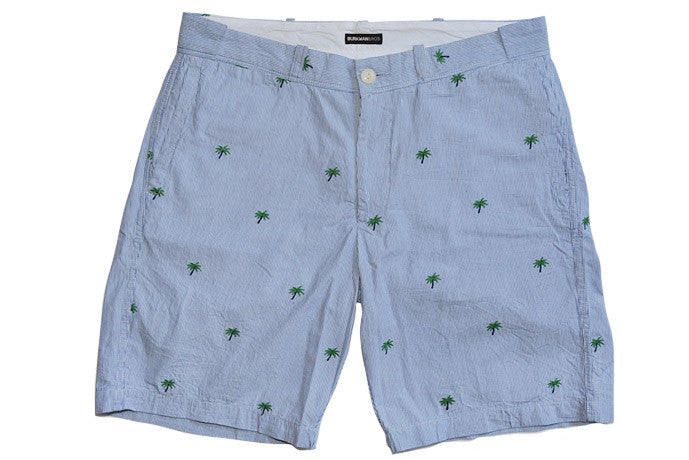 BURKMAN BROS-Mini Palm Bermuda Shorts (Blue Stripe)