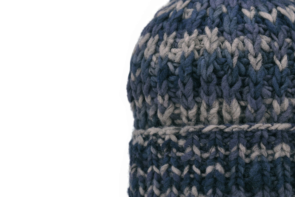CHAMULA-Double Knit Cap (Navy Mix Stripe)