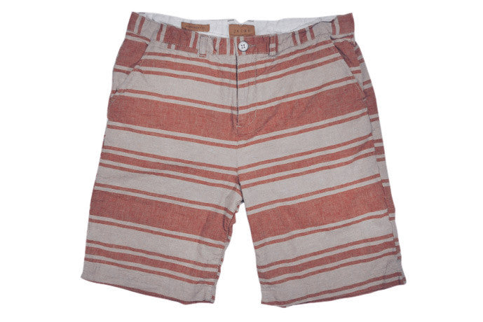 JACHS-Bermuda Shorts (Brick/Natural Stripe)