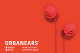 Urbanears by Zoundustries-Medis Plus In Ear Headphones Red